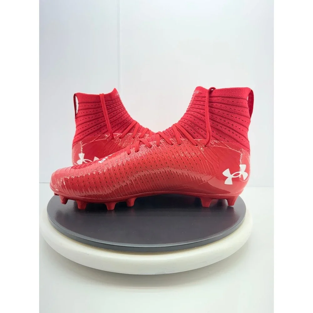 Under Armour‎ UA Highlight 2 MC Mens Size 12.5 Red Knit Football Cleats NEW